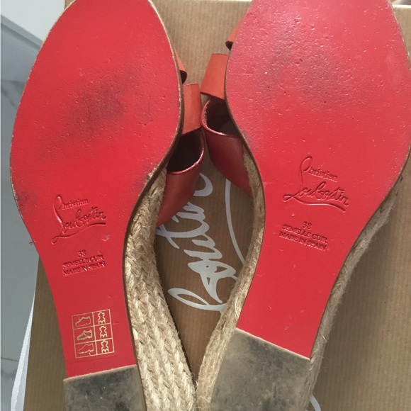 Christian Louboutin Orange Leather Sandals - Picture 4 of 6